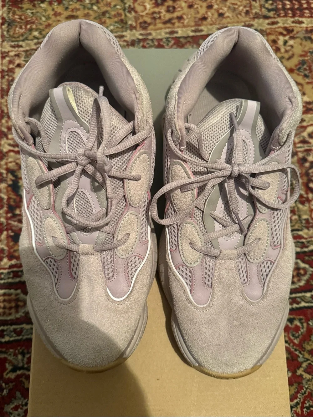 adidas Yeezy 500 Soft Vision - Men’s Light Pink Mesh & Suede Low-Top Sneakers